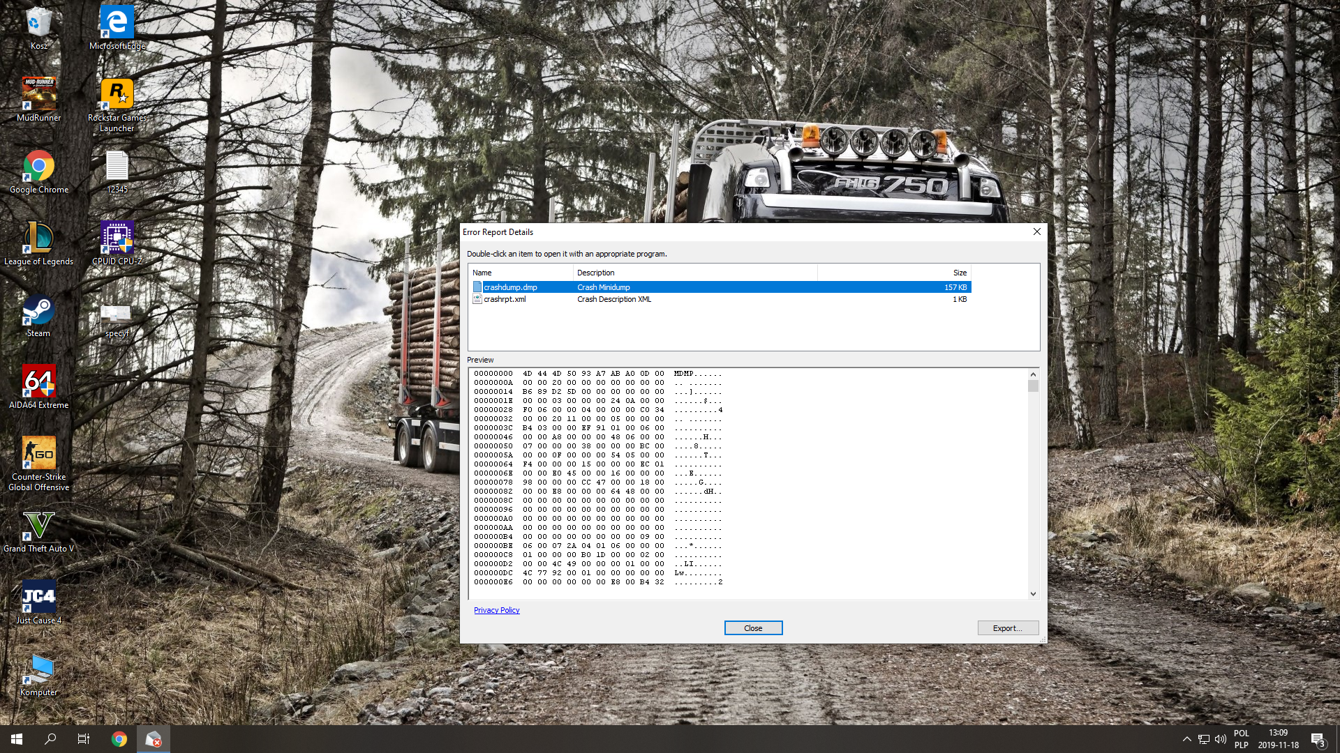 BSoD [clock_watchdog_timeout] podczas gry w LoL, GTA V i Just Cause 4