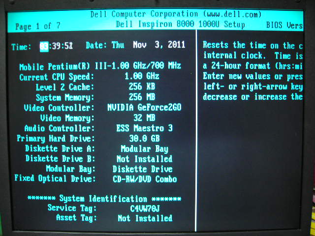 DELL inspiron 8000 jak przesunąć obraz (real foto) ?