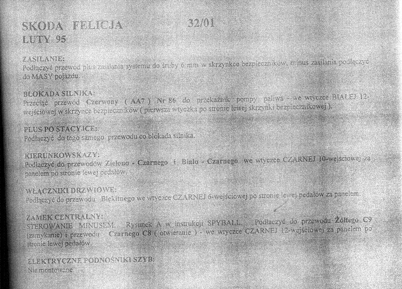 Potzrebuje schemat podlaczenia exus v 10 do felicji .Błagam