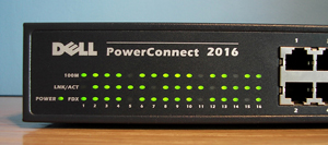 Dell PowerConnect 2016 - diody świecą, brak połączenia z siecią