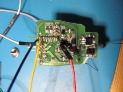 PCB with wires connected to components