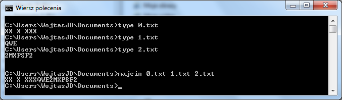cmd - Jak złączyć 1.txt i 2.txt bez spacji/enterów i wyświetlić QWE12345