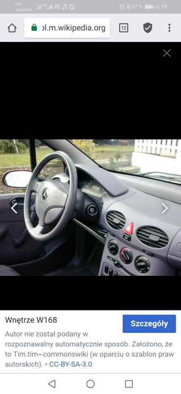 Mercedes A 170 - Gdzie znajdę wlew do Układu wspomagania kierownicy?