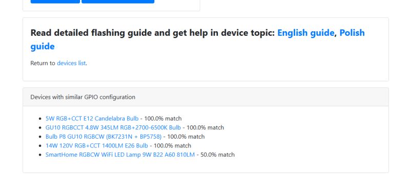 GPIO-compatible device list and flashing guides List of GPIO-compatible devices and links to English and Polish guides