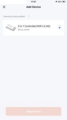 Adding Tuya Device Process App screen showing Tuya device being added.