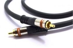 Koaksjalny przewód audio z dwoma złączami RCA.