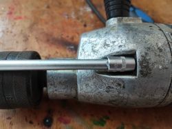 Celma PRCb Drill with Socket Wrench Celma PRCb drill with a socket wrench attached.