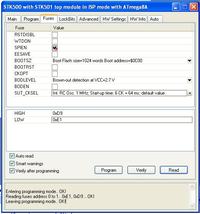 atmega8A-PU fusebytes stk 500