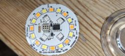 PCB with Components and LEDs of a GU10 Bulb Close-up of a PCB with electronic components and LEDs on a GU10 bulb.