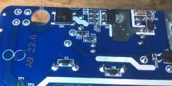 Interior Circuit Board of LDNIO SEW3452 Power Strip Close-up of the circuit board inside the LDNIO SEW3452 power strip.