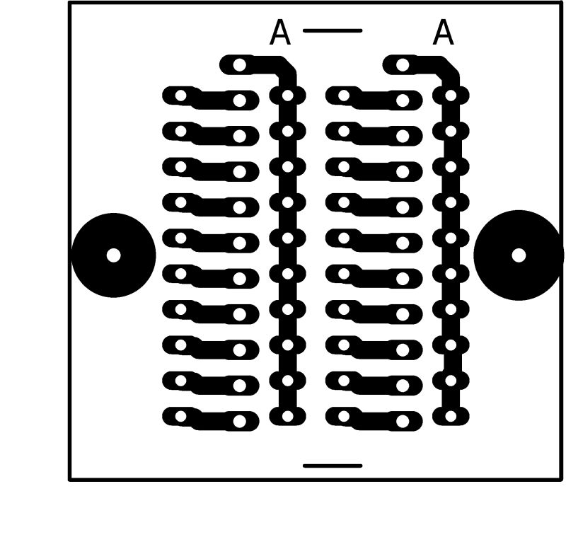 Diagram of connections on an electrical panel with label A.