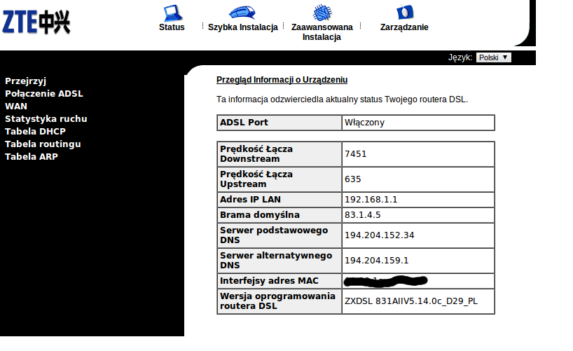 ZTE ZXDSL 831AII + AirLive G.Duo dla neostrady. - elektroda.pl