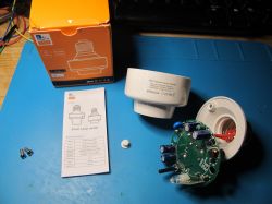 View of Smart Lamp Holder on a table with box and instructions.