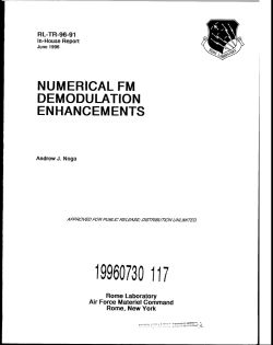 Okładka raportu technicznego pt. Numerical FM Demodulation Enhancements