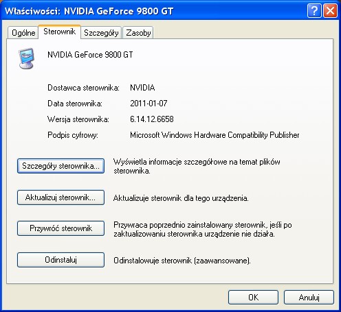 GF 9800GT, Athlon 64x2 5600+, 2GB RAM – niska wydajność gier na Windows XP SP2