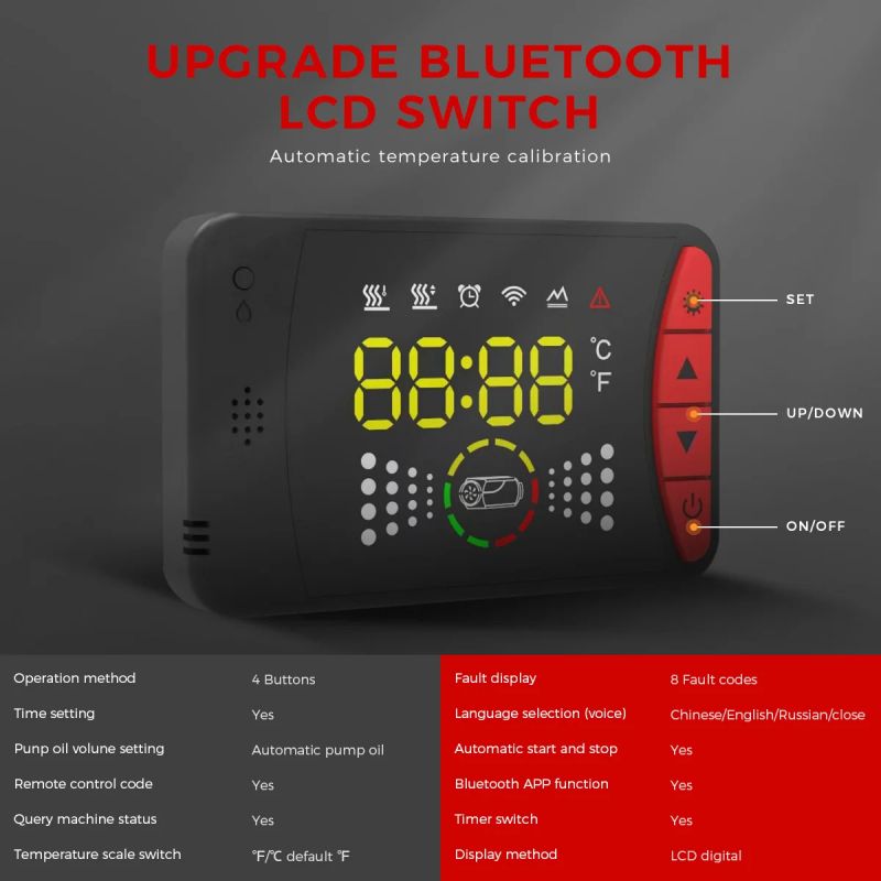 Sterownik LCD do chińskiego ogrzewania postojowego z funkcją Bluetooth.