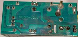 Printed circuit board with damaged traces and marking SBDY-V2.1.