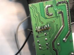 Close-up of Soldered Wires on Circuit Board Close-up of a circuit board with soldered wires.