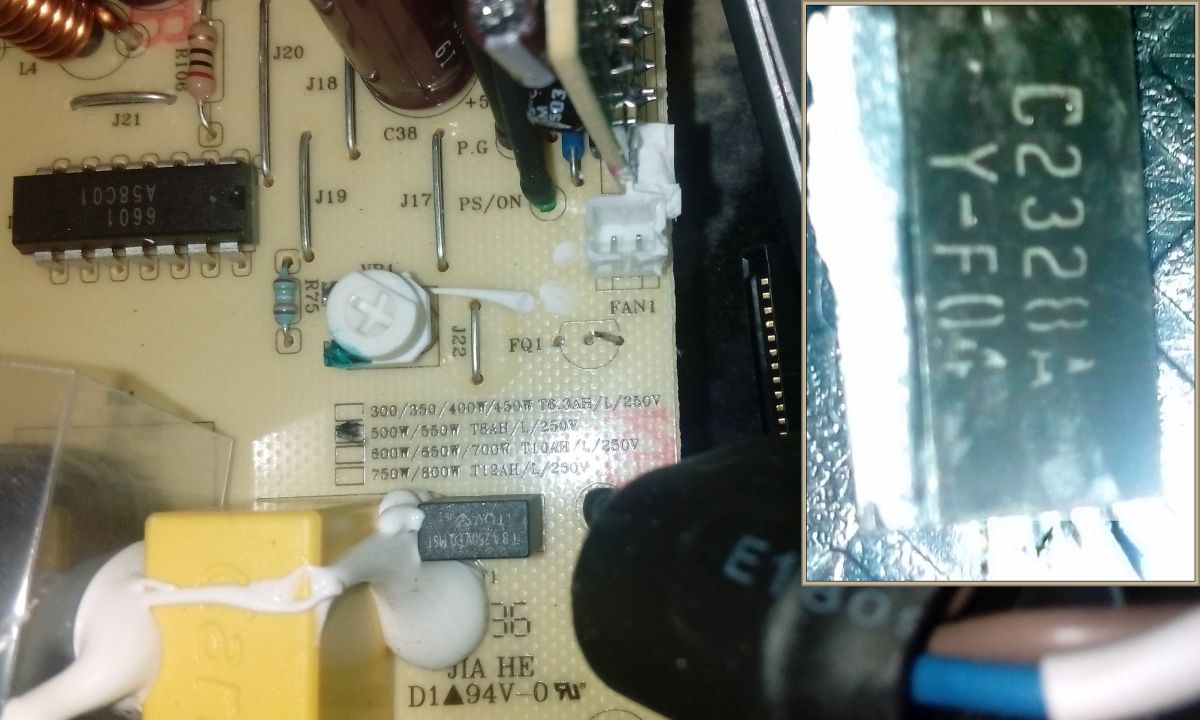 FSP model: FSP500-50ERN - Uszkodzony tranzystor C2328A