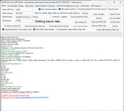Screenshot of BK7231 Easy UART Flasher software displaying an error message about an encryption key.