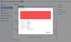Wynik testu powierzchni dysku SSD z błędnymi sektorami.