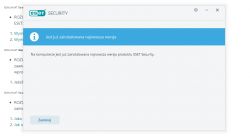 Komunikat instalacyjny ESET Security o zainstalowanej najnowszej wersji