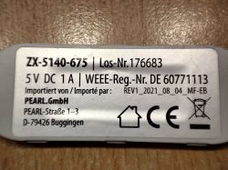 LED Luminea ZX-5140-675 Label Label of LED Luminea ZX-5140-675 with technical information.