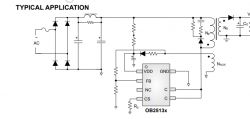 OB2513x Converter Schematic Typical application schematic for OB2513x isolated converter
