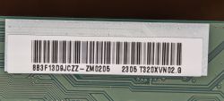 Barcode label with printed codes on a green printed circuit board