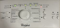 Panel sterowania pralki marki Whirlpool z uchwytem do wyboru programów prania.