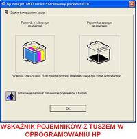 HP Deskjet 3650 - Jak zresetować wskaźnik poziomu tuszu po dolaniu?