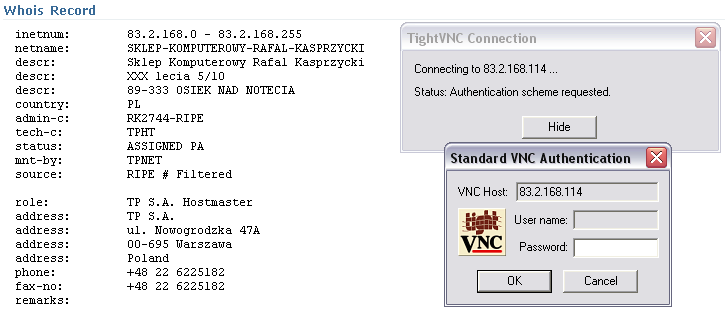 RealVNC - brak połączenia przez przeglądarkę i Run Viewer, co robić?