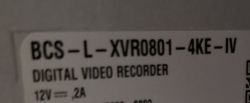 Etykieta rejestratora wideo BCS-L-XVR0801-4KE-IV.