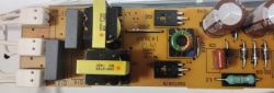 Płytka statecznika elektronicznego z transformatorami, cewką, kondensatorami i złączami