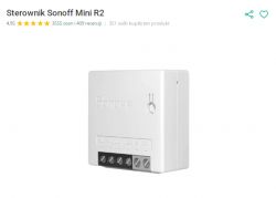 Sonoff Mini R2 Controller Front of the Sonoff Mini R2 module on a white background.