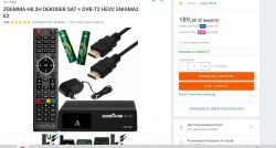 Zestaw dekodera satelitarnego ZGEMMA H8.2H z pilotem, bateriami, kablami HDMI i zasilaczem.