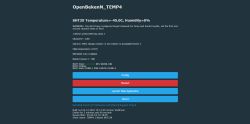 Screenshot of OpenBekenN_TEMP4 showing SHT3X: −45.0°C, humidity 0%, plus Config and Restart buttons