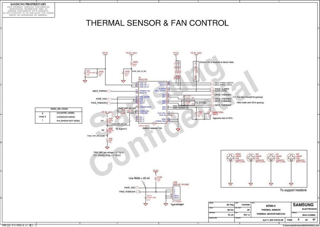Samsung R522 - brak zasilania w gnieździe wentylatora