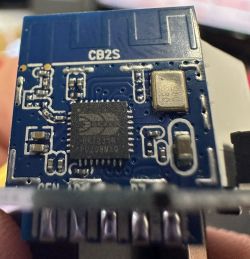 CB2S Electronic Module Close-up of an electronic module with a chip labeled as CB2S.