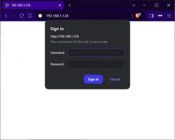 Login window in a web browser requesting username and password.