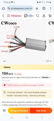 Sterownik do hulajnogi elektrycznej z różnokolorowymi przewodami.