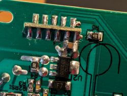 Close-up of a PCB of Prime WiFi Smart Outdoor Outlets Close-up of a PCB of an electronic device showing components and circuitry.