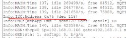 Screenshot of system log showing I2C address: 0x76.