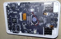 Mainboard of handheld console with Rockchip RK3326 chip and speaker visible