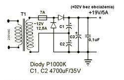 Zasilacz regulowany (darlington power) na LM317 10A 1.2..37V