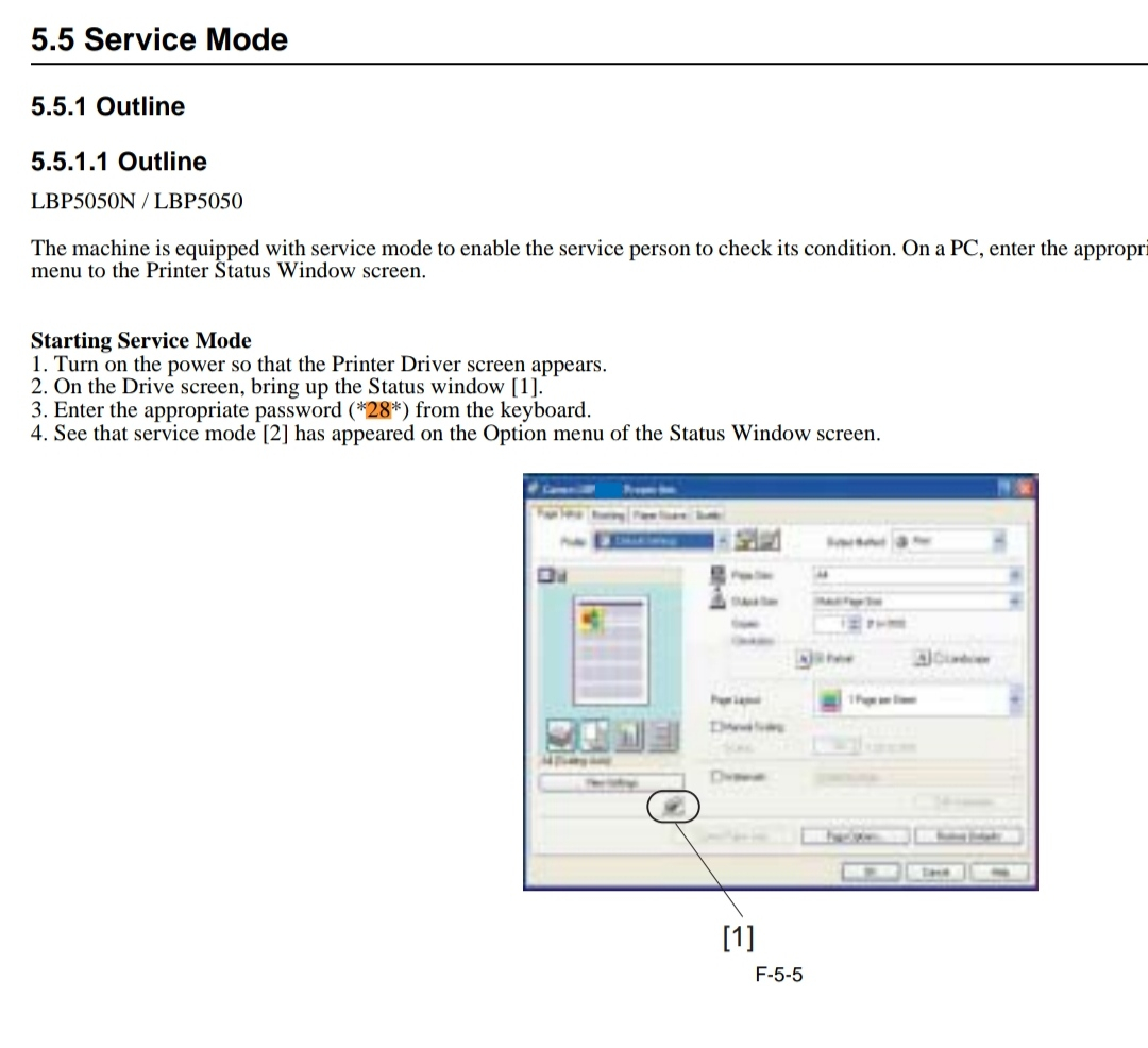Canon LBP5050n - Jak wejść w tryb serwisowy - elektroda.pl