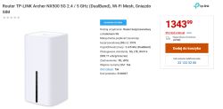 Zrzut ekranu strony produktu routera TP-Link Archer NX500 z ceną 1343,99 i przyciskiem „Dodaj do koszyka”