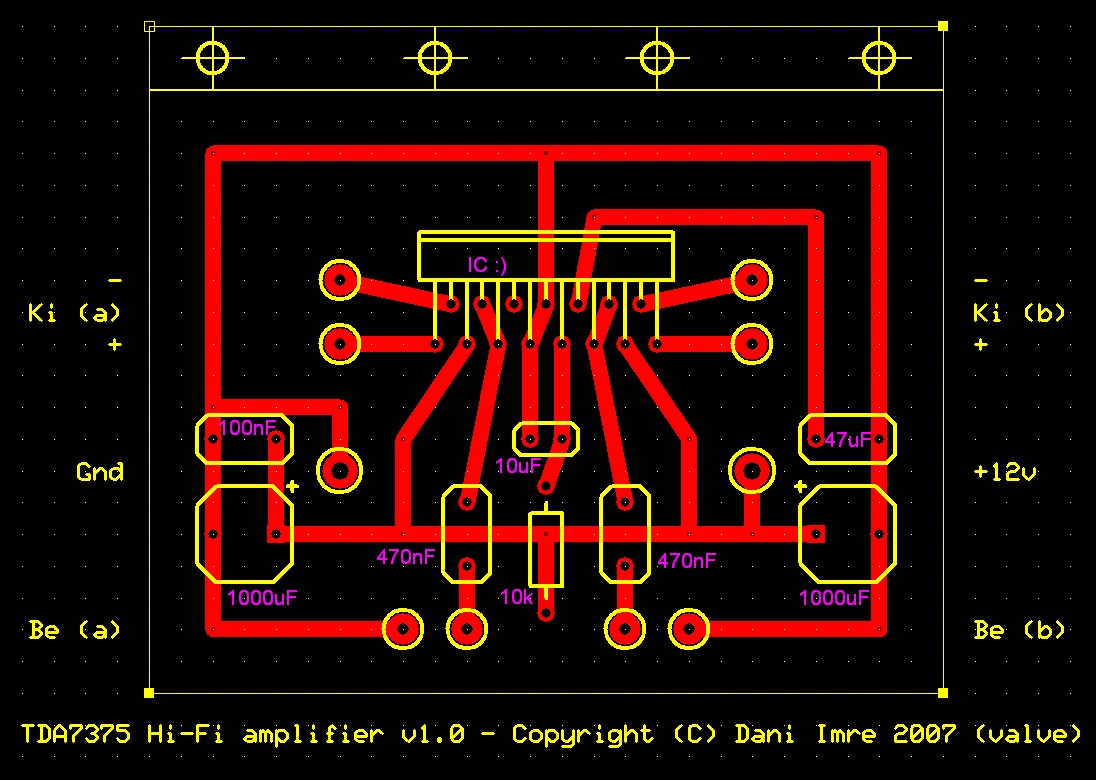 Czy zmiany w schemacie PCB wzmacniacza na TDA 7375 są poprawne?