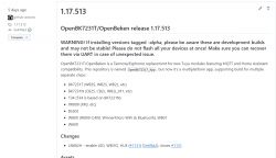 Information about the OpenBK7231T/OpenBeken release version 1.17.513.