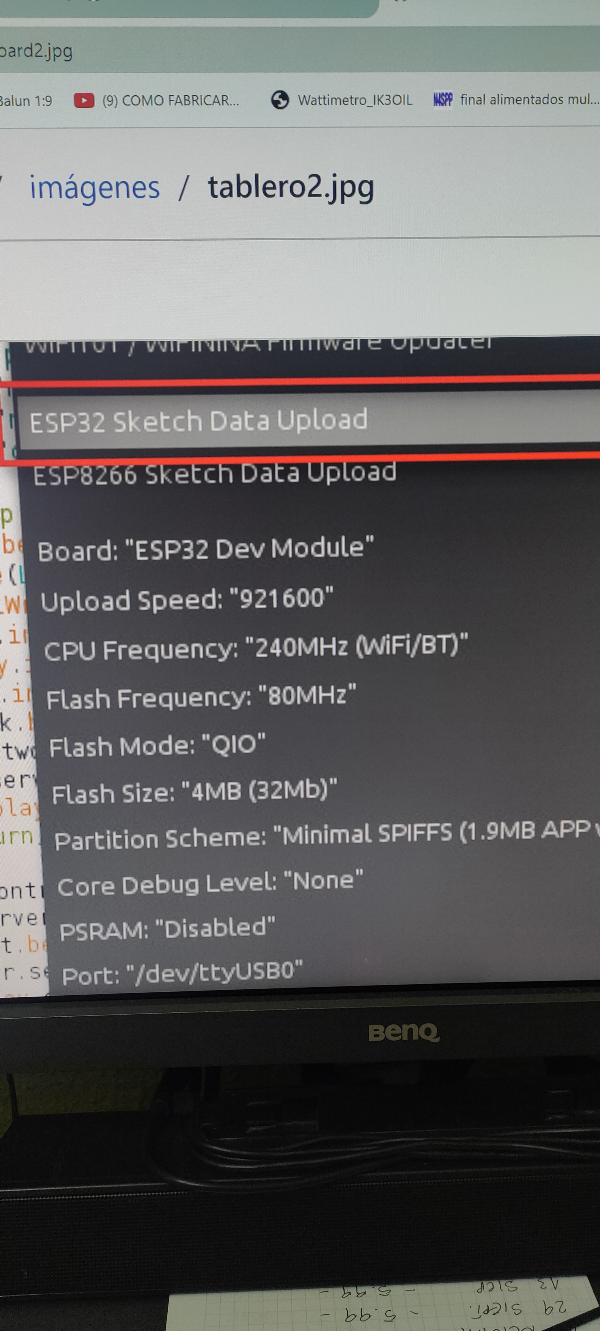 ESP32U - no Minimal SPIFFS option (1.9Mb APP/190Kb SPIFFS) in Arduino ...